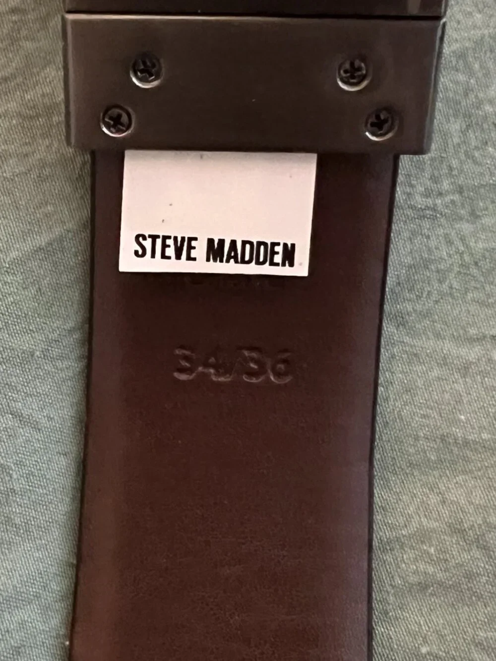 Steve Madden Reversible Belt Black Brown Gunmetal Buckle Men's Size 34/36 Casual